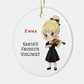 Personalized Cute Girl Playing Violin  Keramik Ornament (Links)