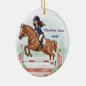 Personalized Cute Girls Horse Show Jumping Keramik Ornament (Rechts)