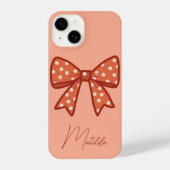 Personalized Cute girly gingham bow ribbon  iPhone Hülle (Rückseite)