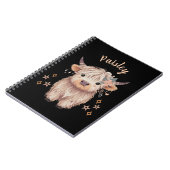 Personalized Cute Highland Cow Notebook Black Notizblock (Linke Seite)