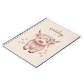 Personalized Cute Highland Cow Notebook Notizblock (Linke Seite)