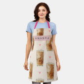 Personalized Cute Iced Coffee with Hearts Pattern Schürze (Getragen)