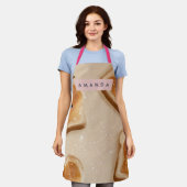 Personalized Cute Kawaii Toast Pattern Schürze (Getragen)