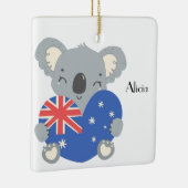 Personalized Cute Koala Australian Christmas Keramikornament (Rechts)