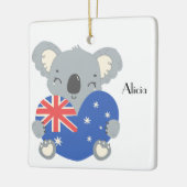 Personalized Cute Koala Australian Christmas Keramikornament (Links)
