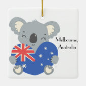 Personalized Cute Koala Australian Christmas Keramikornament (Rückseite)