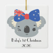 Personalized Cute Koala Baby's 1st Christmas Keramikornament (Rückseite)