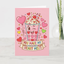 Personalized Cute Love Milkshake Valentine Karte