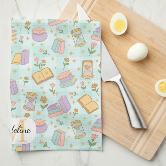 Personalized Cute Magic Monogram Kitchen Towels Geschirrtuch (Viertel Falte)