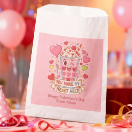 Personalized Cute Milkshake Classroom Valentine Geschenktütchen