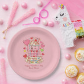 Personalized Cute Milkshake Classroom Valentine Pappteller (Party)