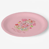 Personalized Cute Milkshake Classroom Valentine Pappteller (Schrägansicht)
