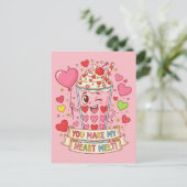 Personalized Cute Milkshake Classroom Valentine Postkarte (Stehend Vorderseite)