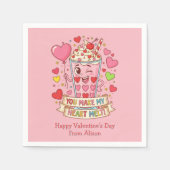 Personalized Cute Milkshake Classroom Valentine Serviette (Vorderseite)