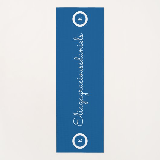Personalized Cute Name Script And Calligraphy Blue Yogamatte (Vorderseite)