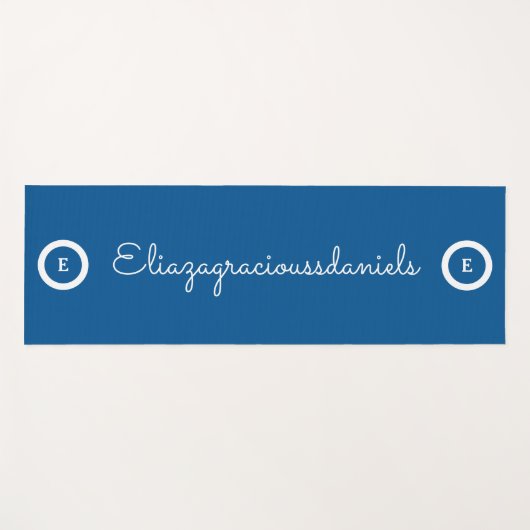 Personalized Cute Name Script And Calligraphy Blue Yogamatte (Vorderseite (Horizontal))
