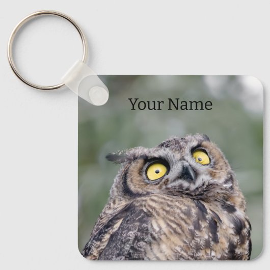 Personalized Cute Owl Keychain - Add Your Name Schlüsselanhänger (Vorderseite)