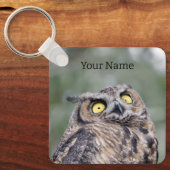 Personalized Cute Owl Keychain - Add Your Name Schlüsselanhänger (Vorderseite)