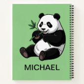 Personalized Cute Panda Bear Greenery Bamboo Notizblock (Rückseite)