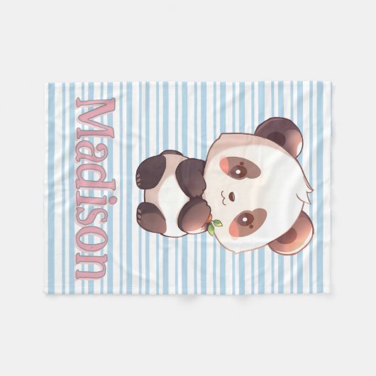 Personalized Cute Panda Fleecedecke (Vorderseite (Horizontal))