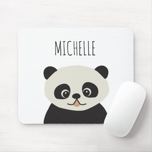 Personalized Cute Panda Illustration Mousepad (Mit Mouse)