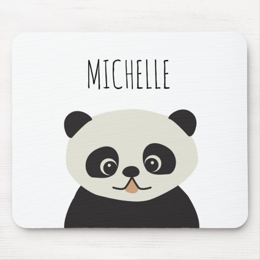 Personalized Cute Panda Illustration Mousepad (Vorne)