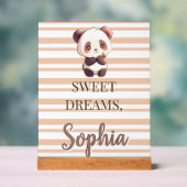Personalized Cute Panda Sweet Dreams Acrylschild (Neutral)