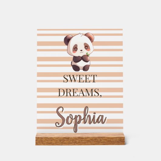 Personalized Cute Panda Sweet Dreams Acrylschild (Vorderseite)