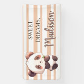 Personalized Cute Panda Sweet Dreams Banner (Vertikal)