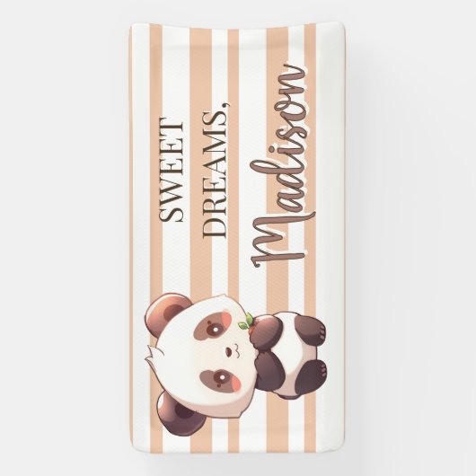 Personalized Cute Panda Sweet Dreams Banner (Vertikal)
