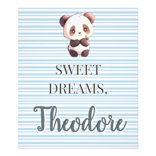 Personalized Cute Panda Sweet Dreams Fotodruck (Vorne)