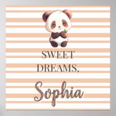 Personalized Cute Panda Sweet Dreams Poster (Vorne)