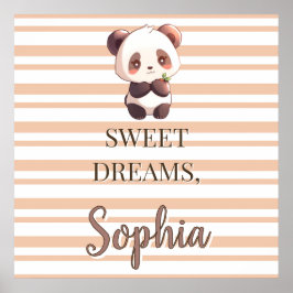 Personalized Cute Panda Sweet Dreams Poster