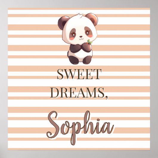 Personalized Cute Panda Sweet Dreams Poster (Vorne)