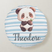 Personalized Cute Panda Sweet Dreams Round Pillow Rundes Kissen (Rückseite)