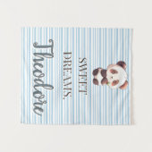 Personalized Cute Panda Sweet Dreams Tapestry Wandteppich (Vorderseite (Horizontal))