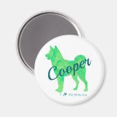 Personalized Cute Pastel Green Shiba Inu - Dog Magnet (Vorderseite/Rückseite)