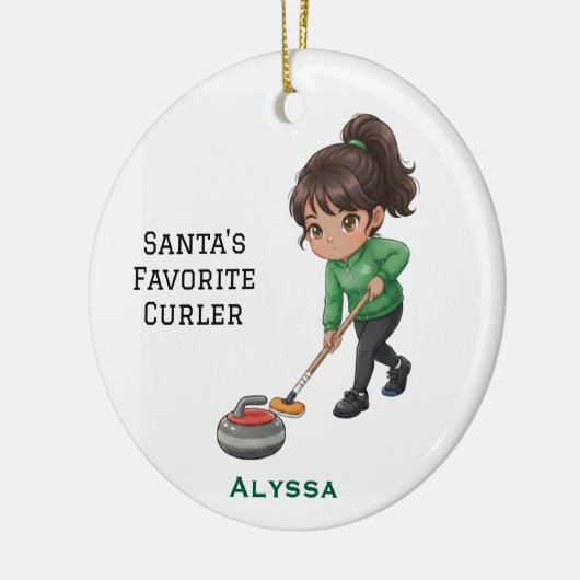 Personalized Cute Personalized Curler/Curling  Keramik Ornament (Links)