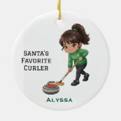 Personalized Cute Personalized Curler/Curling  Keramik Ornament (Hinten)
