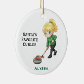 Personalized Cute Personalized Curler/Curling  Keramik Ornament (Rechts)