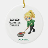Personalized Cute Personalized Curler/Curling  Keramik Ornament (Vorne)