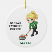 Personalized Cute Personalized Curler/Curling  Keramik Ornament (Hinten)