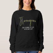 Personalized Cute Pet Lover Cat Mom Anniversary Sweatshirt (Vorderseite)