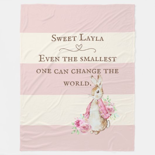 Personalized Cute Peter Rabbit Baby Fleecedecke (Vorderseite)