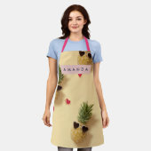 Personalized Cute Pineapple Pattern Apron Schürze (Getragen)