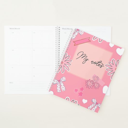 Personalized Cute Pink, Aesthetic “My Notes”  Planer (Anzeige)