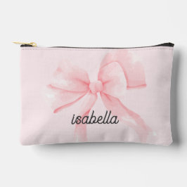 Personalized Cute Pink Bow Girl Zubehörtasche