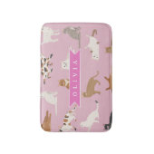 Personalized Cute Pink Cat Pattern Gift Cat Lover Badematte (Vorderseite Vertikal)