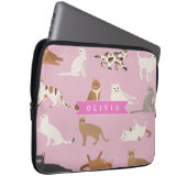 Personalized Cute Pink Cat Pattern Gift Cat Lover Laptopschutzhülle (Vorne Rechts)