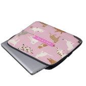 Personalized Cute Pink Cat Pattern Gift Cat Lover Laptopschutzhülle (Vorne Knopf)
